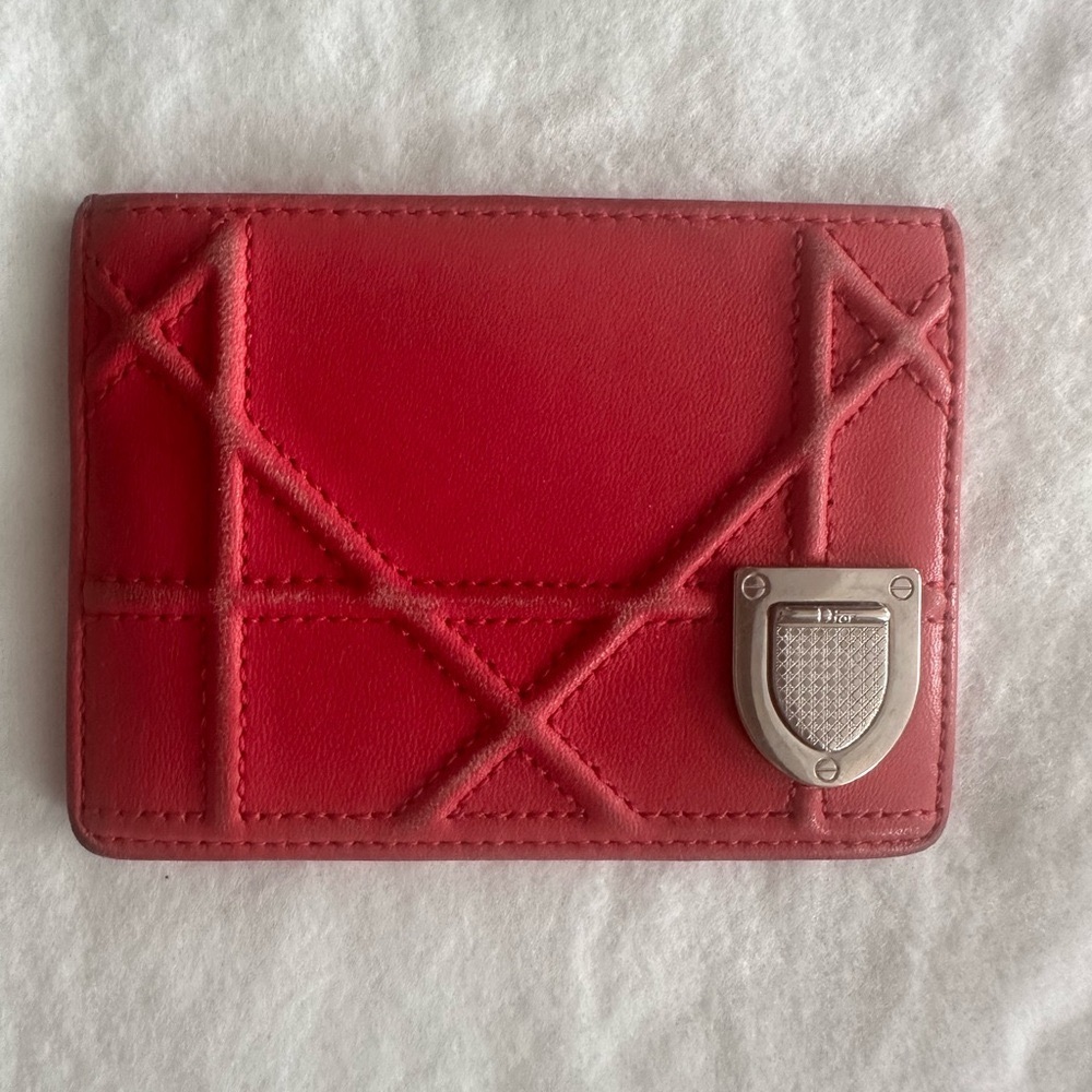 Christian Dior Fushia Pink Leather Card Case